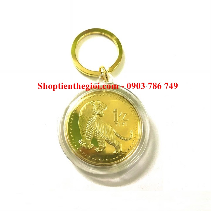 Móc khóa Xu con Cọp 1 Yi Trung Quốc Vàng - SP005343 